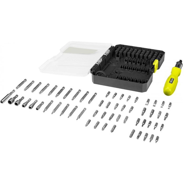 Ryobi RAK59SD Estuche de 59 Puntas para Atornillar con Destornillador